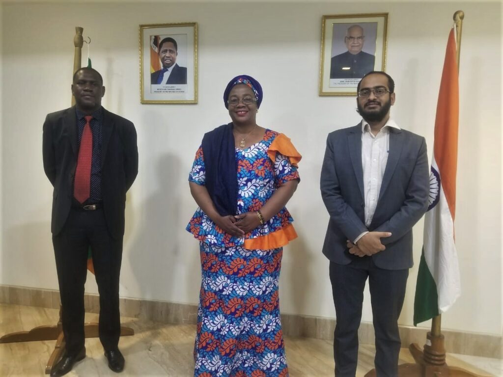 Zambia’s High Commissioner to India Judith Kapijimpanga recently met Kalinga Institute of Industrial Technology, Manager for International Relations Rahul Varma.