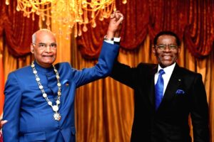 In April 2018, the then-President of India, Ram Nath Kovind, visited Malabo, the capital of Equatorial Guinea, as part of a three-nation tour of Africa. This was the first time an Indian head of state had ever visited the country